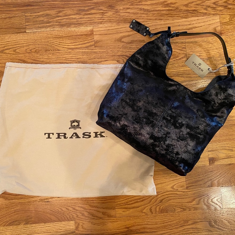 Trask Black Hobo Leather